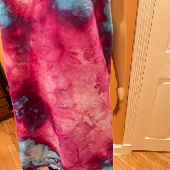 Tie Dye large Japanese wrap around apron matching toque chef's hat purple - Picture 6 of 7